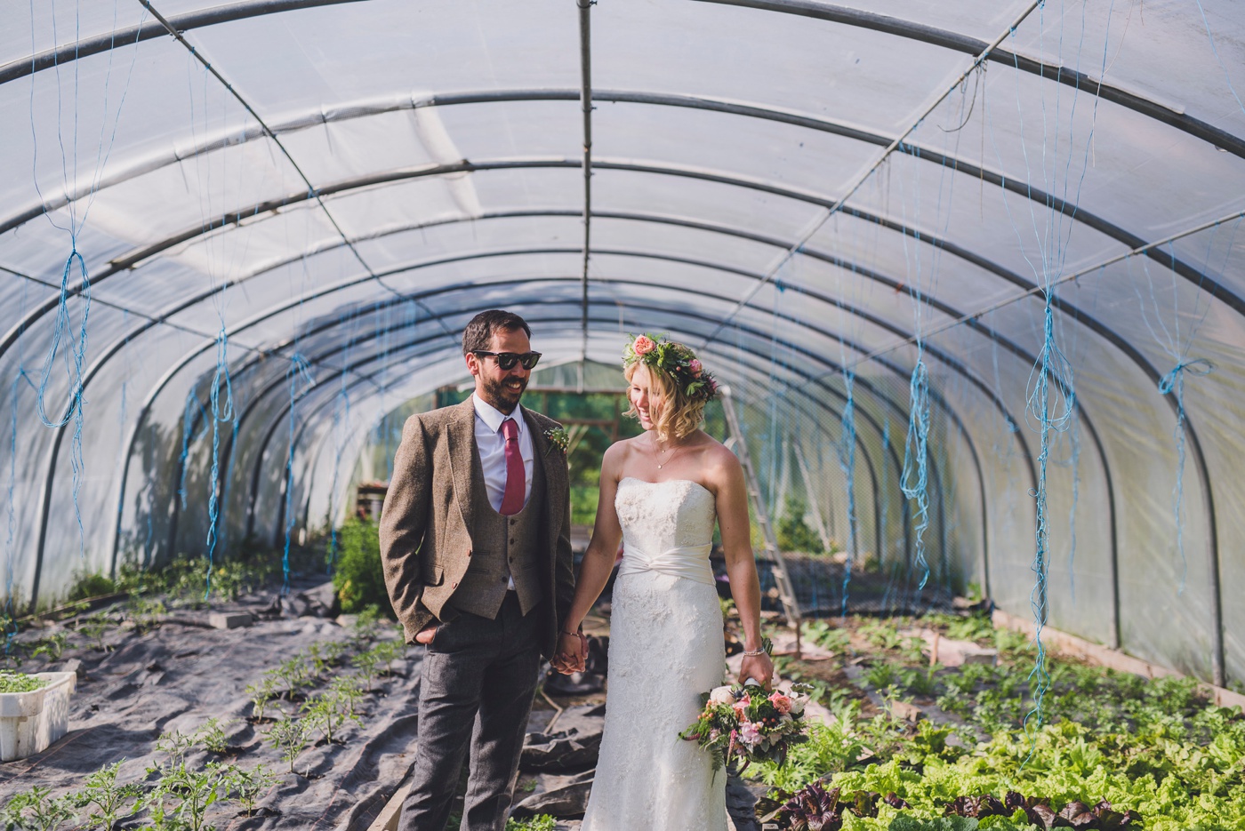 Greenhouse couple portraits Fforest wedding