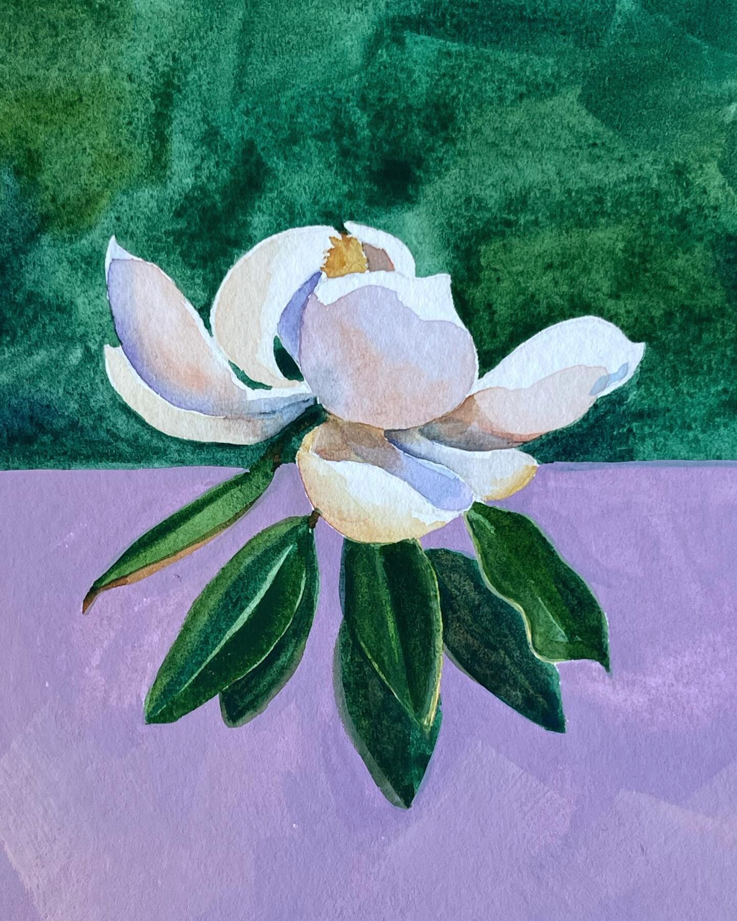 My Watercolor class starts tonight and there is still space to sign up! Would love to see ya and guide you through this beautiful medium! @blaircenterforthearts 
#watercolor #painting #creative #arttherapy #goodforyou #artclass #magnolia #flower #gre