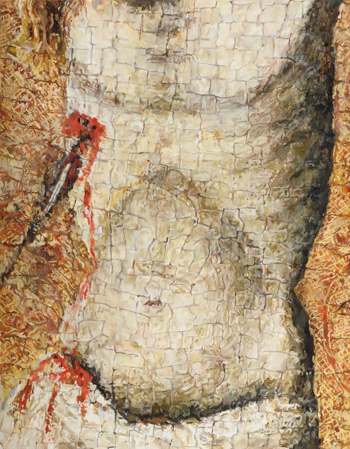Detail, belly, (Vitale da Bologna, Crucifixion) 2010