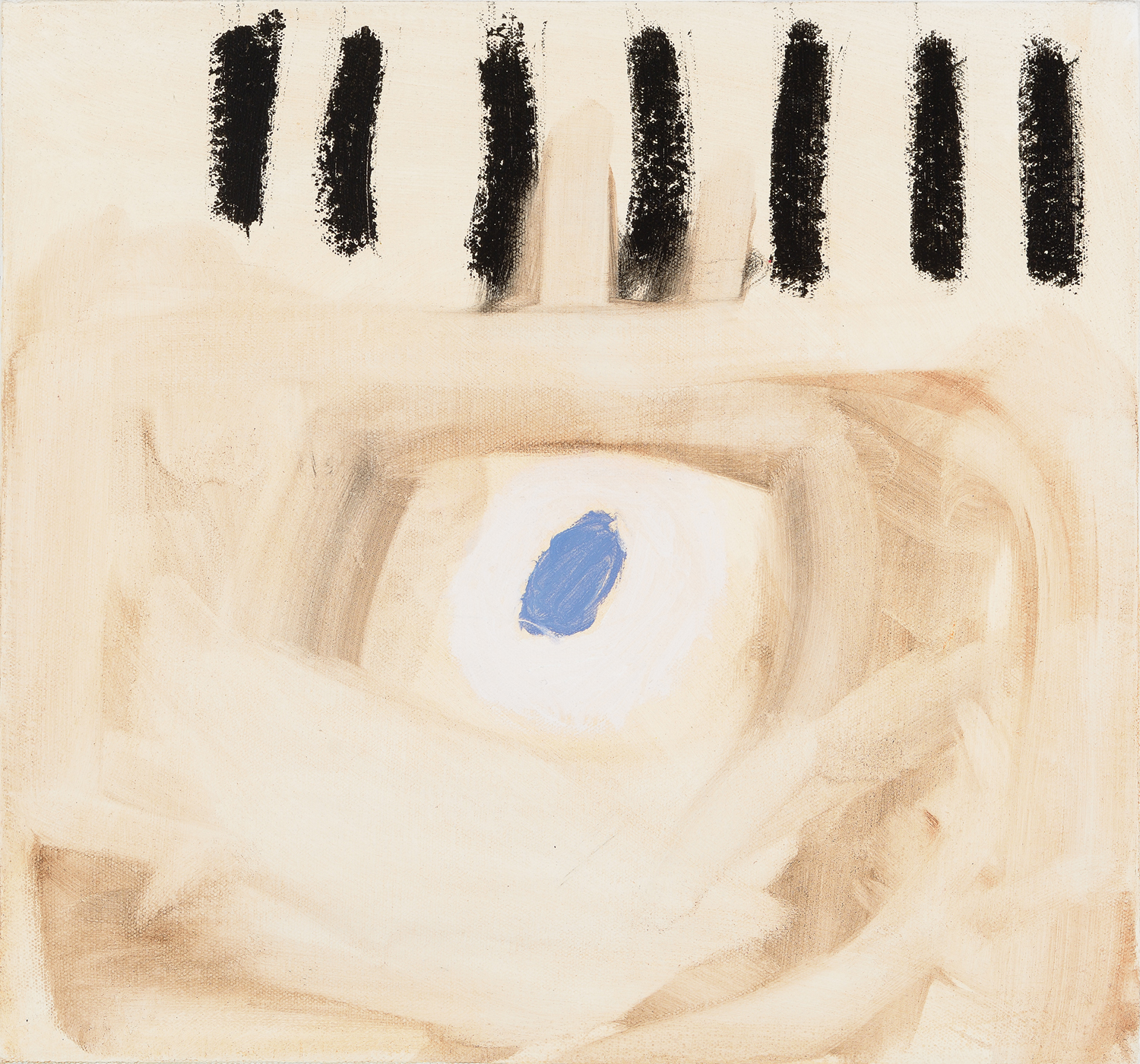  M's Eye, 2015. 14" x 15", oil on canvas.  