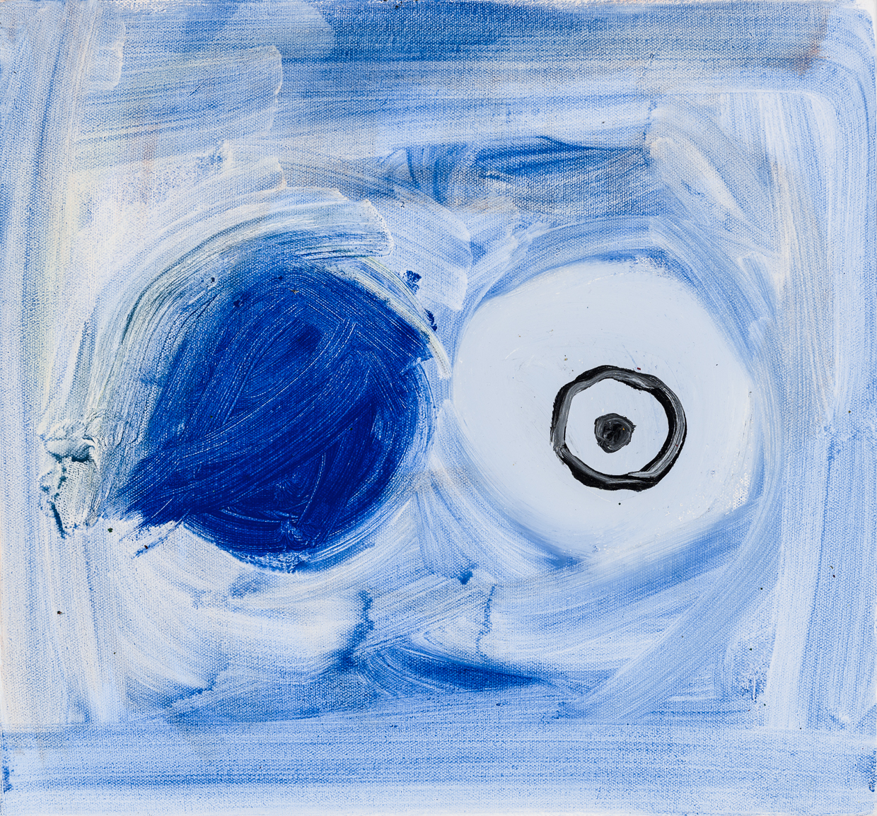  Blue Eyes, 2016. 14" x 15", oil on canvas.  