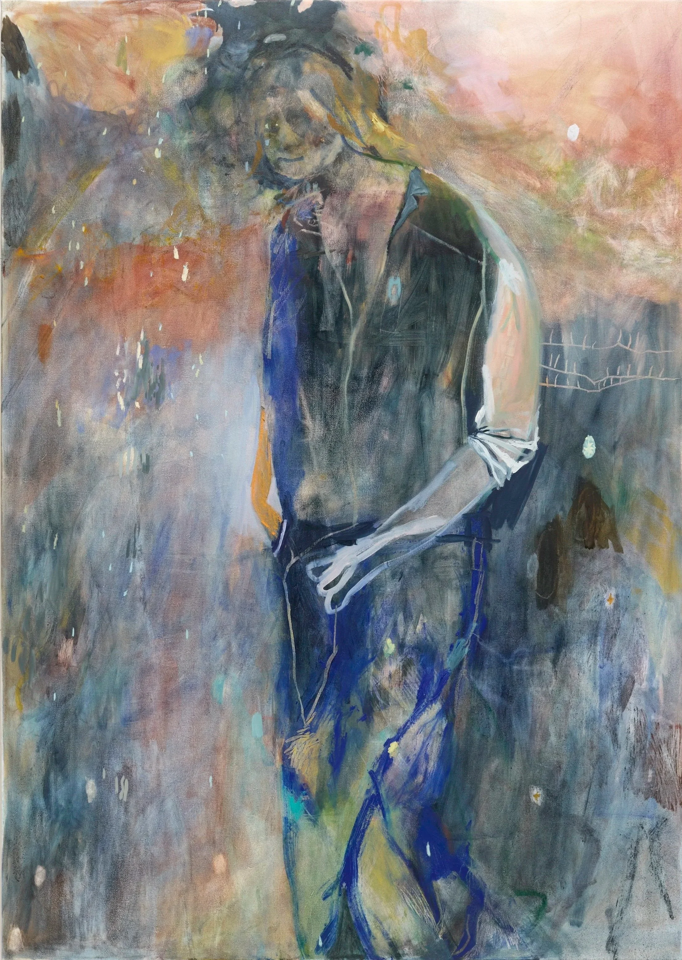  Rainy, 2025. Oil on canvas, 68" x 48" 