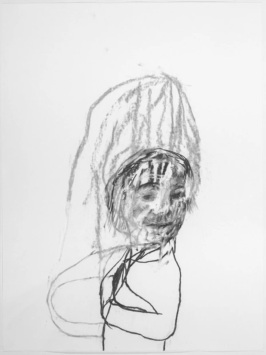  Kath, 2025. Charcoal on paper, 24” x  18” 