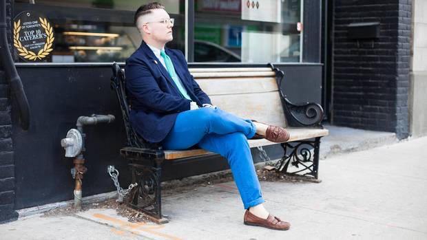 Everything old is new again: DJ and writer Dylan-Thomas Childs has adopted a uniform of clothing and accessories inspired by the closets of men more than twice his age. Photo by: Stefania Yarhi