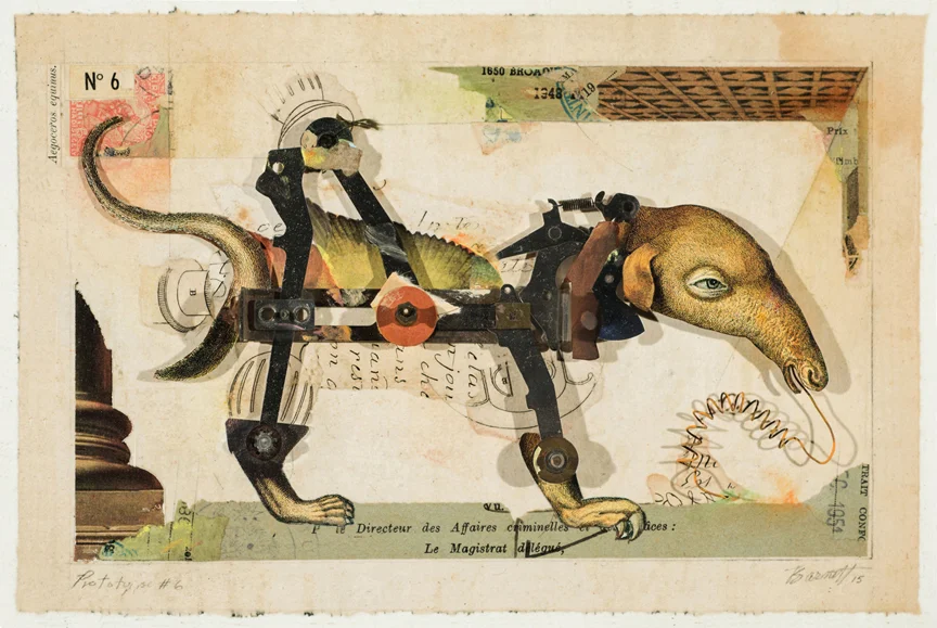 Prototype #6 (2015), mixed media collage, 9.5 x 12.5 in.