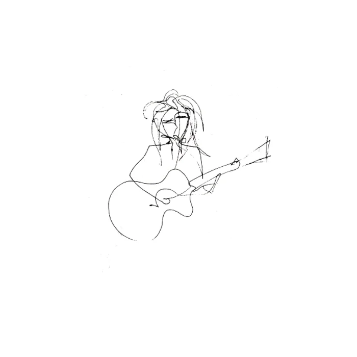Art Direction and cover design for a sparsely produced folk-pop album. Tan Kahn Cao roughly sketched this representation of a singer songwriter. 