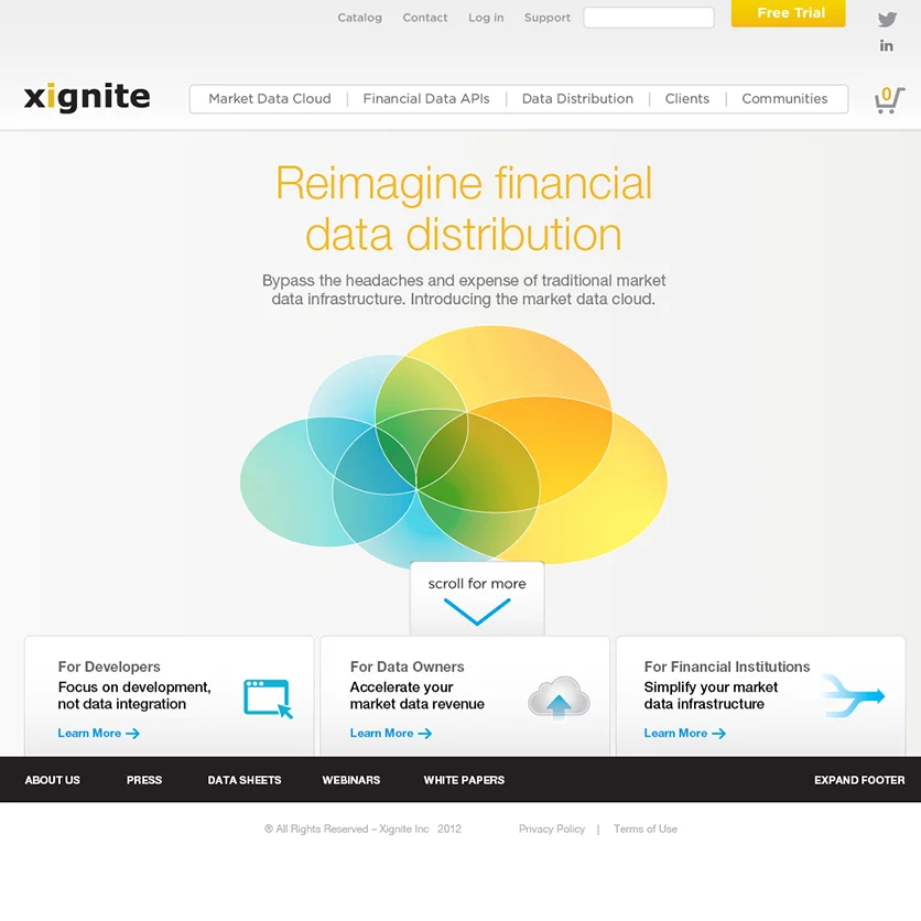 Website redesign for a stock data distribution company. The challenge was to distill a tremendous amount of complex information into a user-friendly platform that could communicate to both new and experienced users. 
