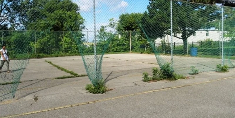 Lotherton Village basketball court (before)