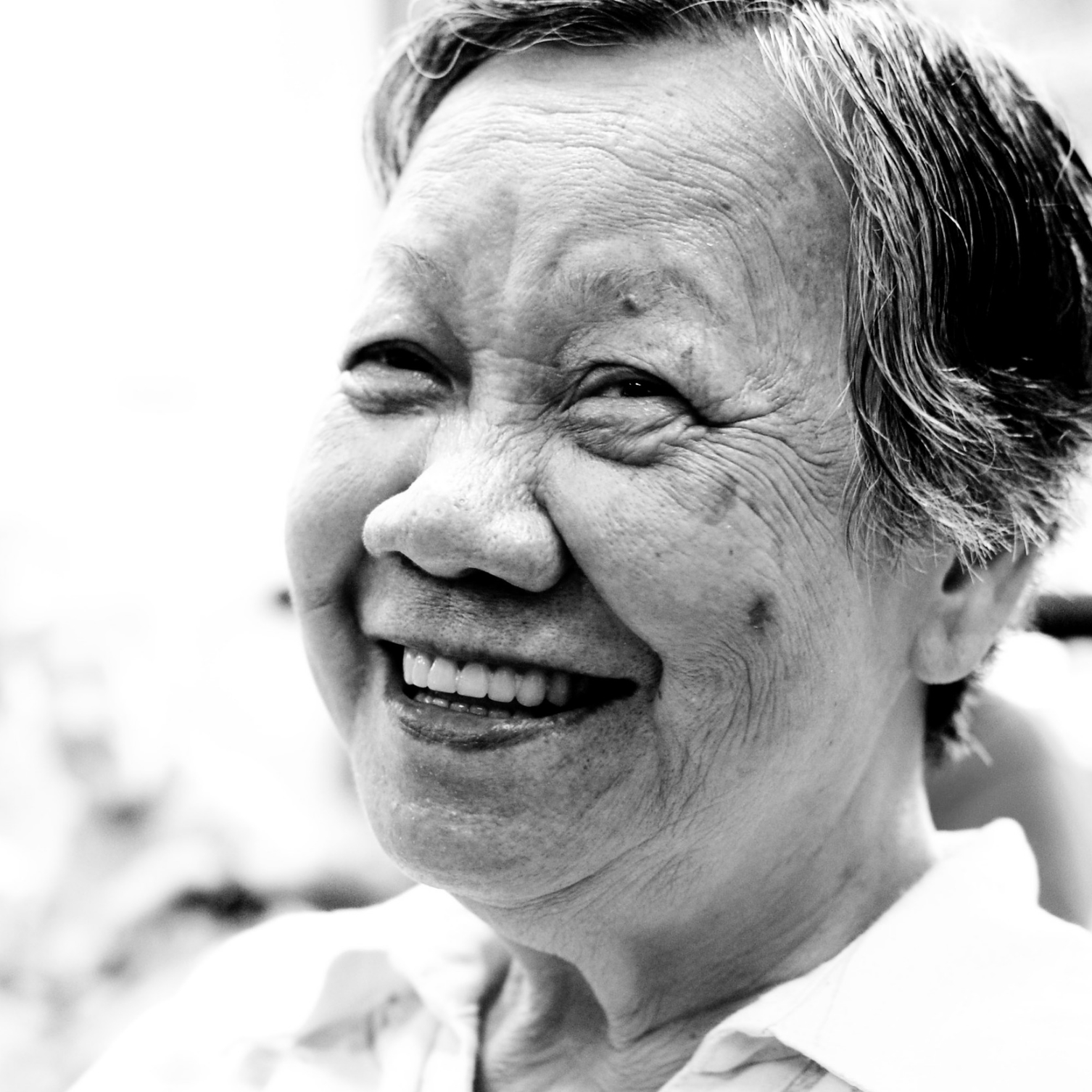 Senior woman smiling (photo by Fechi Fajardo)