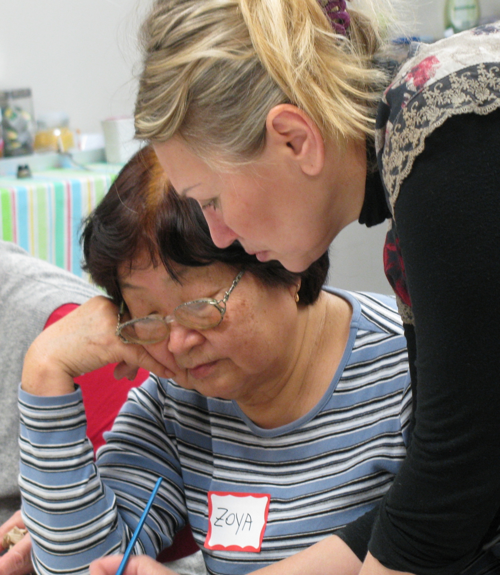 Seniors and volunteers working together