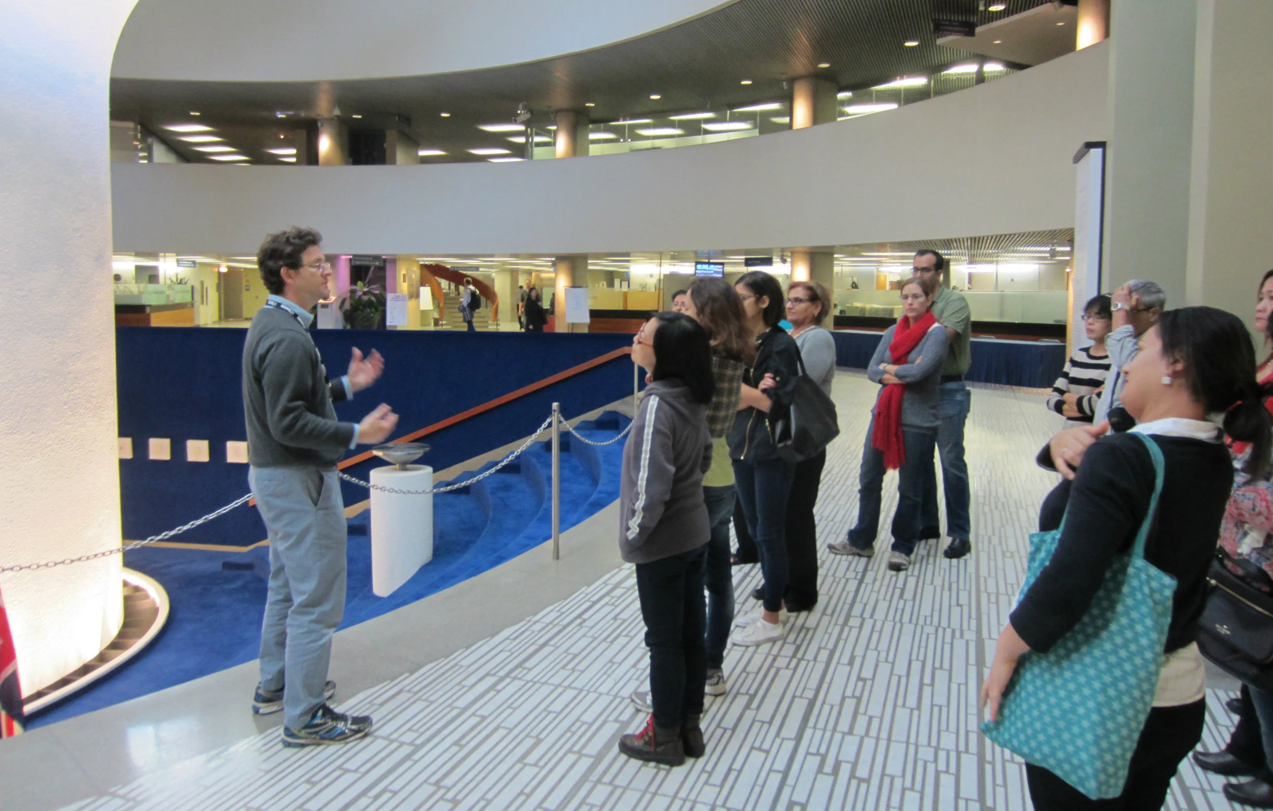 Trainees observing the rotunda at City Hall