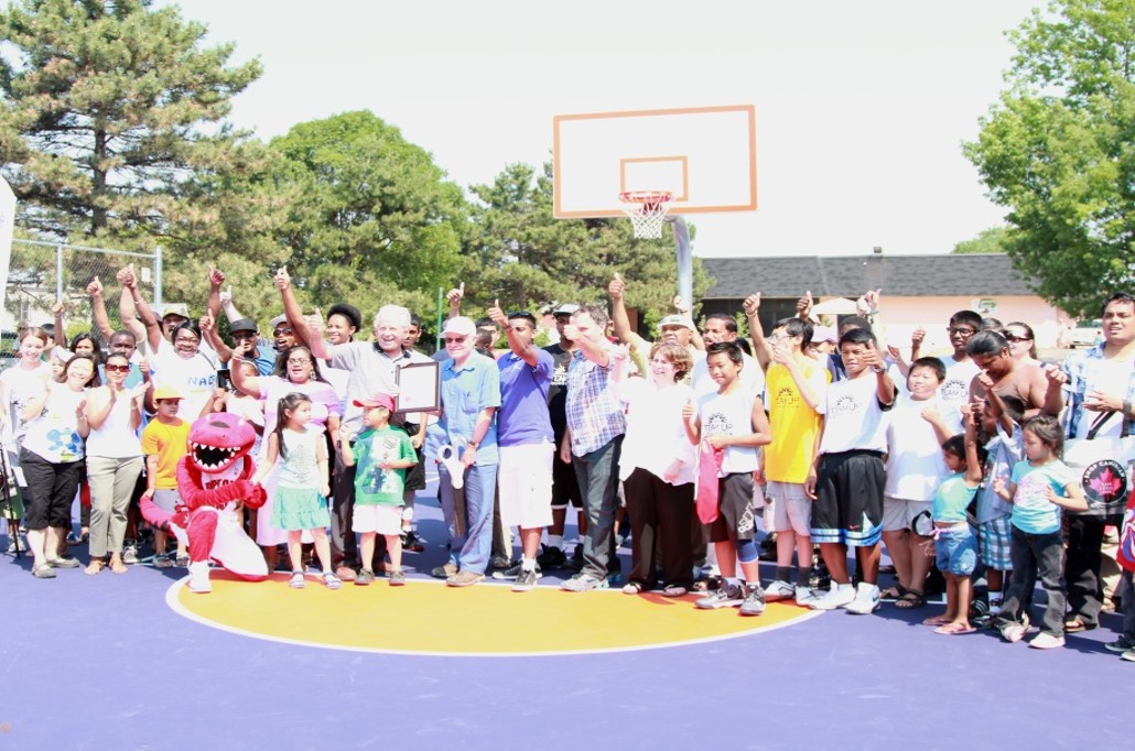 The new basketball court in Lotherton