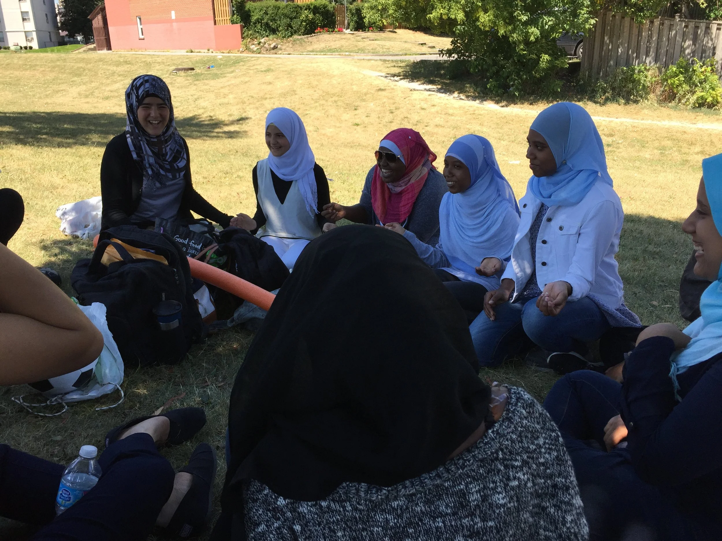 Syrian group on a field trip with Nabila and Sabrin 