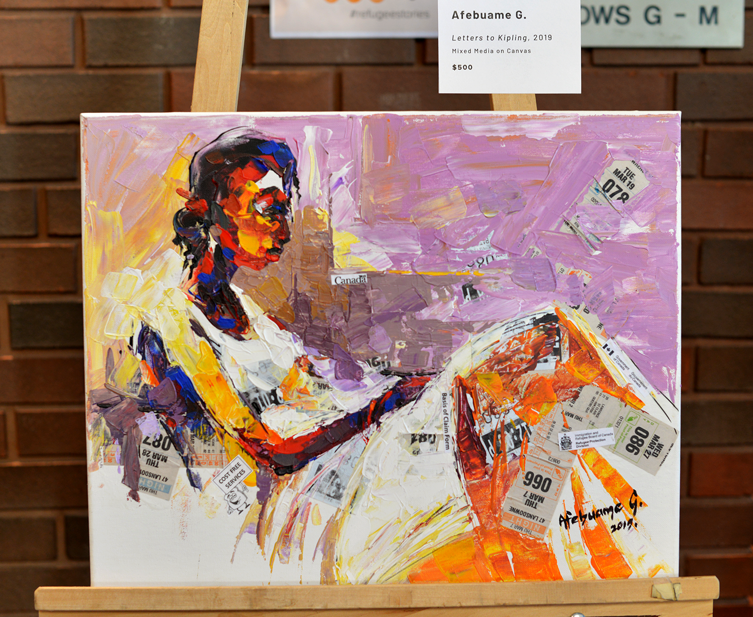 Letters to Kipling, 2019. Afebuame G. Mixed Media on Canvas. Picture by Rommel Asuncion