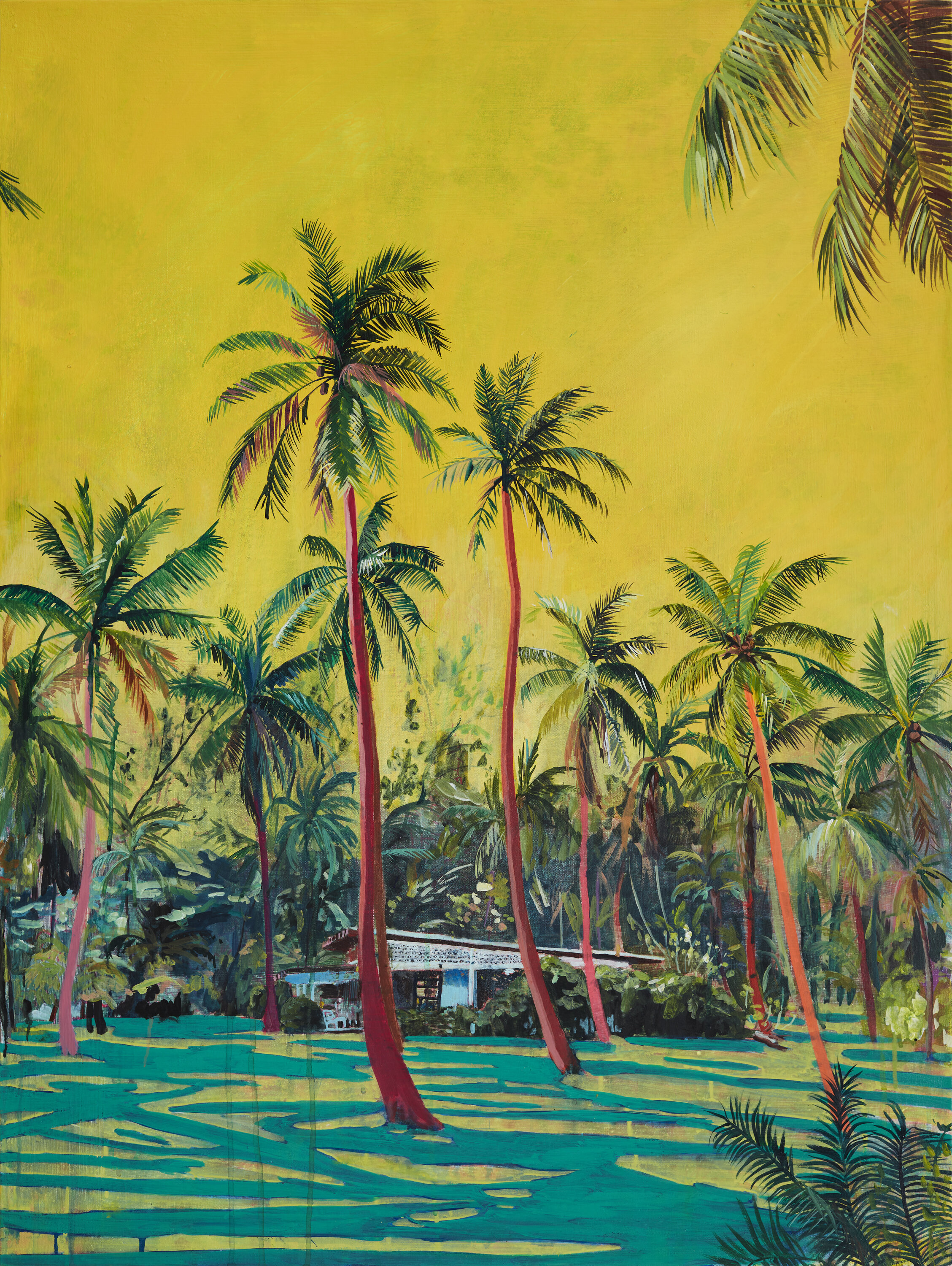 Coconut Plantation, 40x30 inches, acrylic on linen, sold