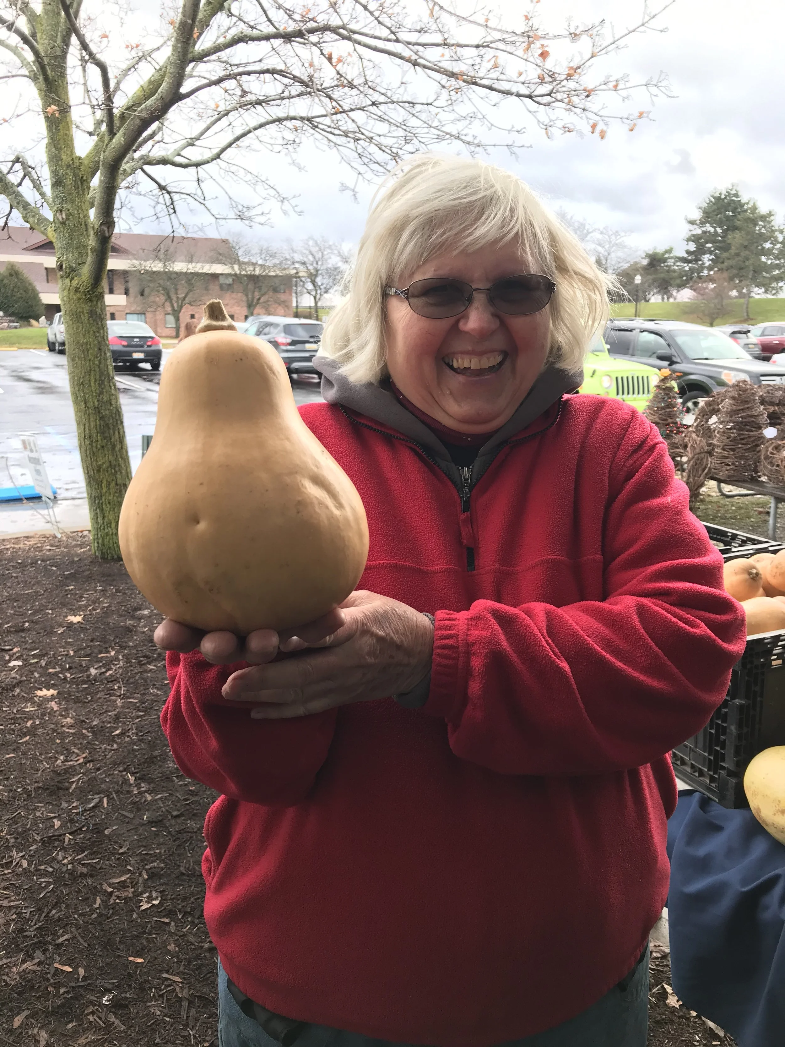 Rose holding a squash