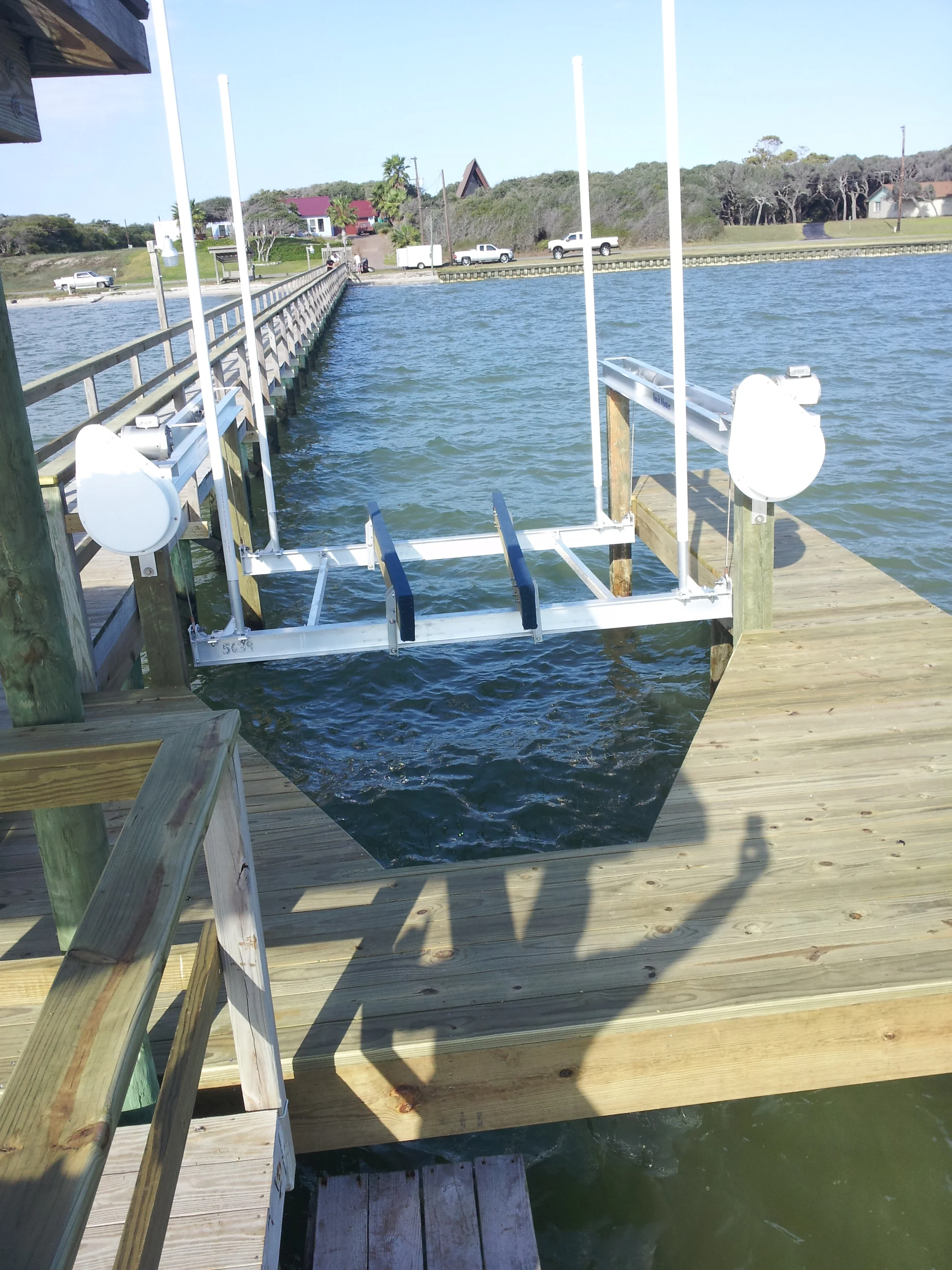 Long pier and boatlift