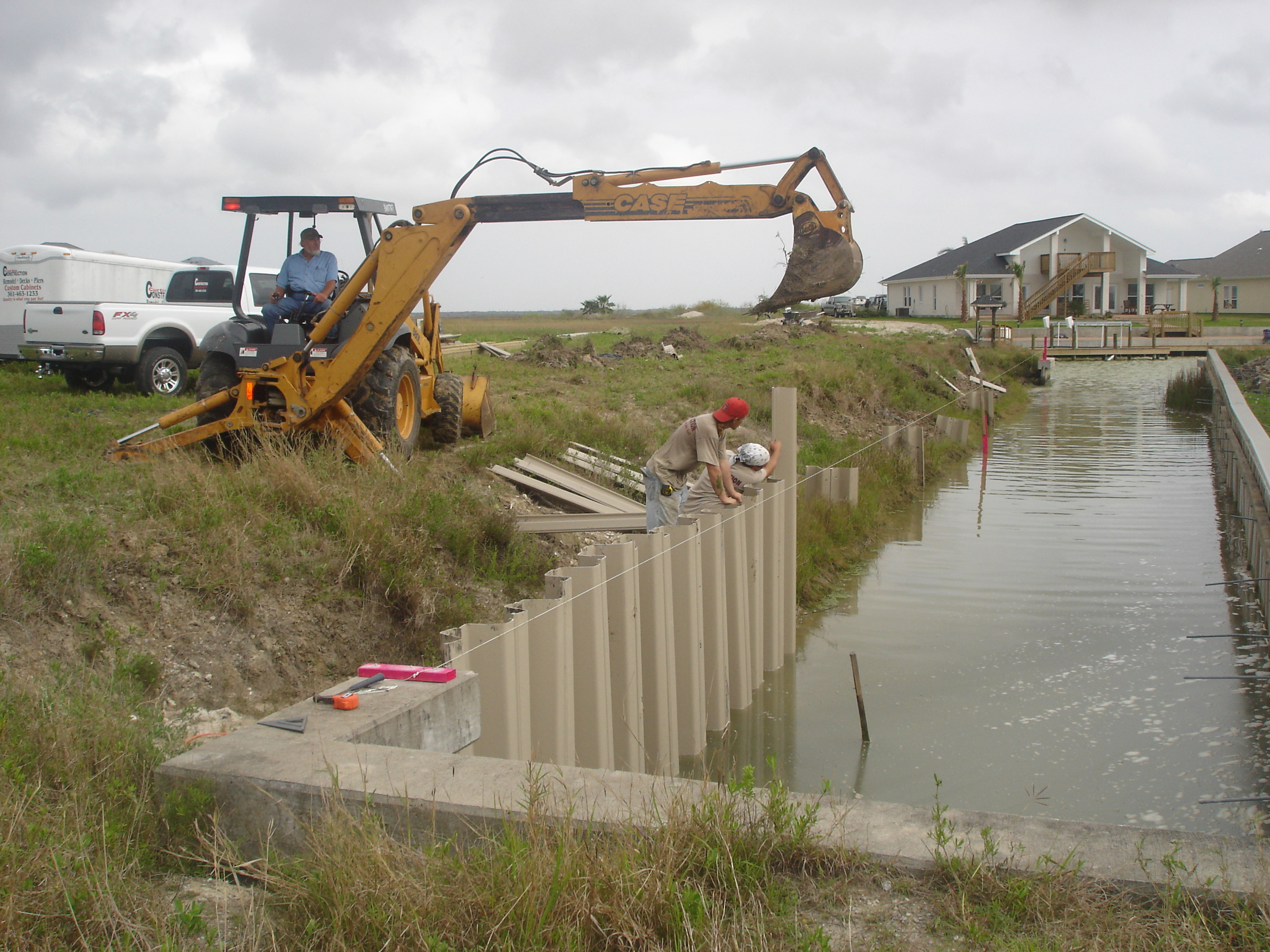 Bulkhead being installed. Rockport, Texas