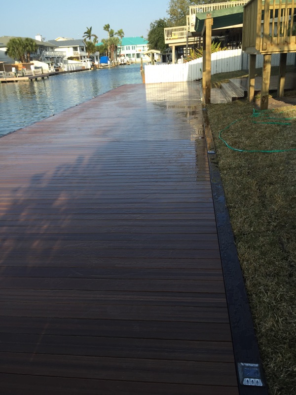 Deck after a morning rain on Key Allegro