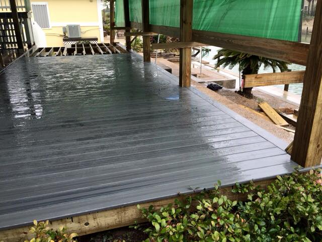 Deck build in the rain Rockport Texas