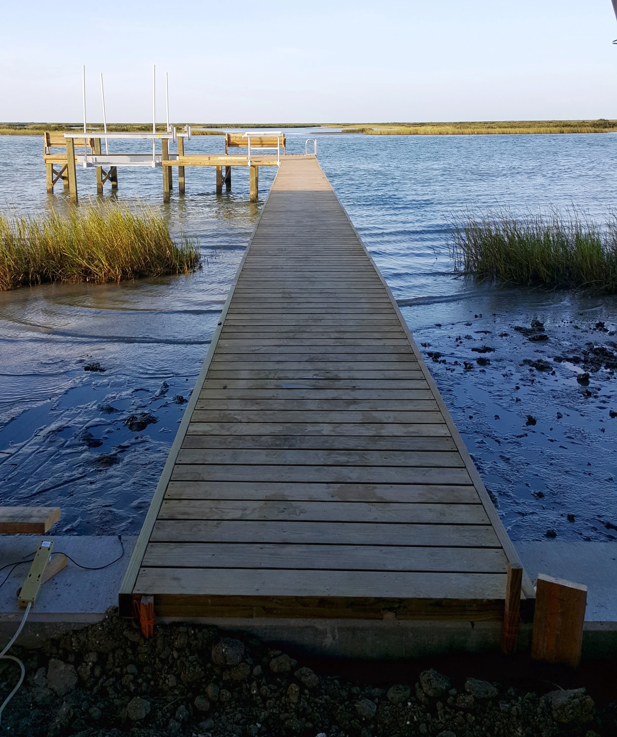 Pier leading to boatlift