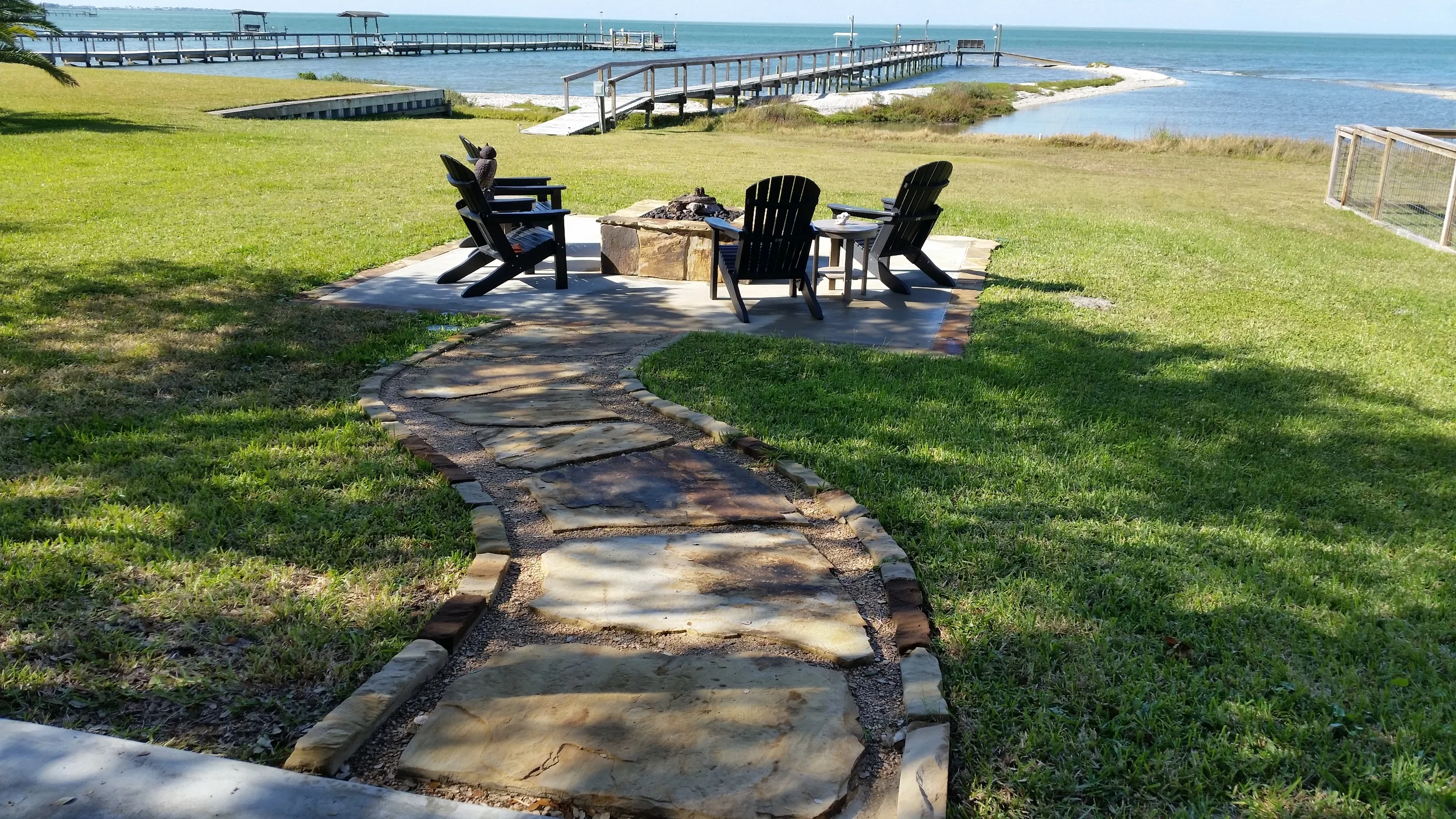 Path with fire pit