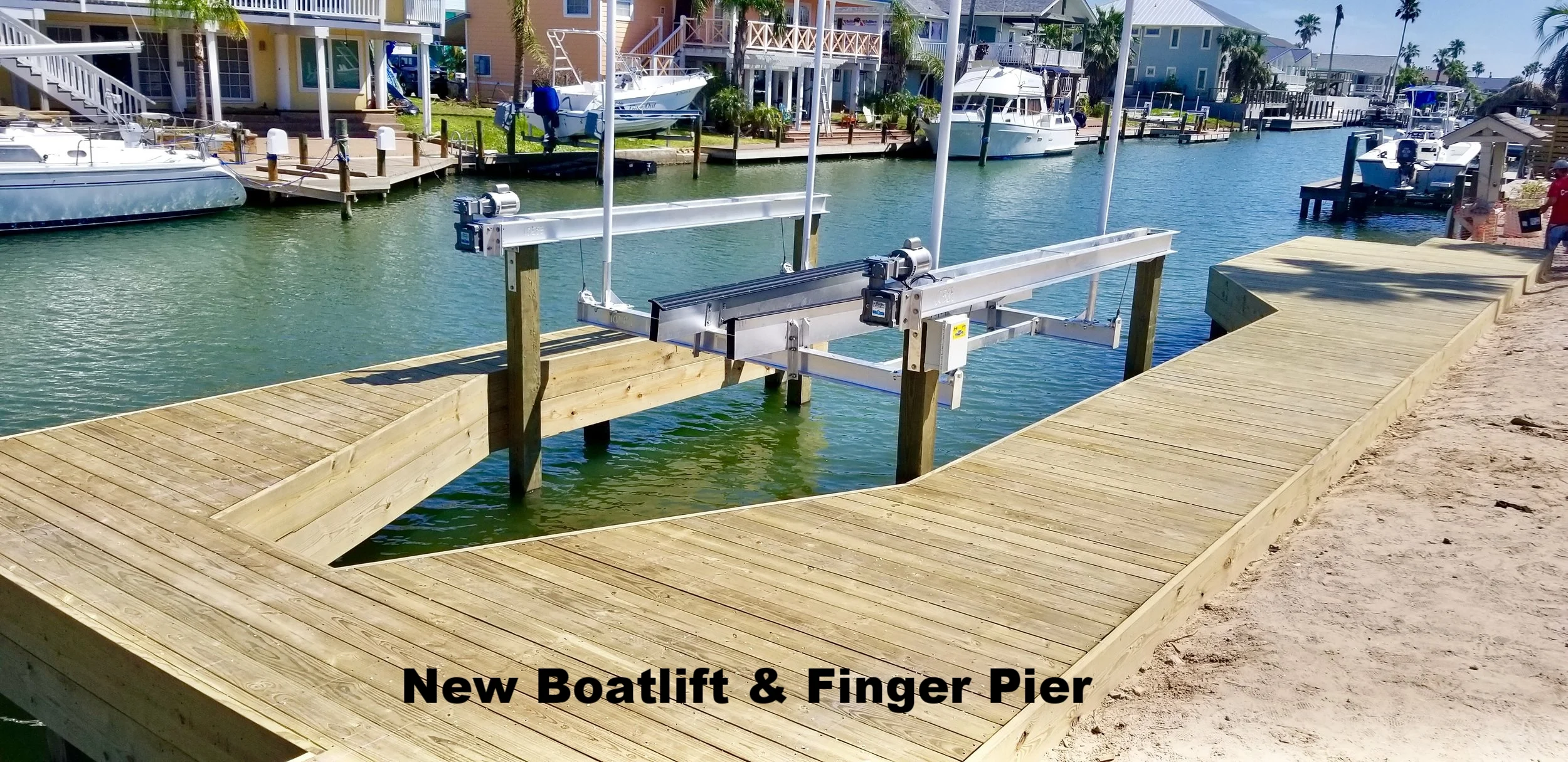 New Boatlift & Finger Pier By Curtis Construction