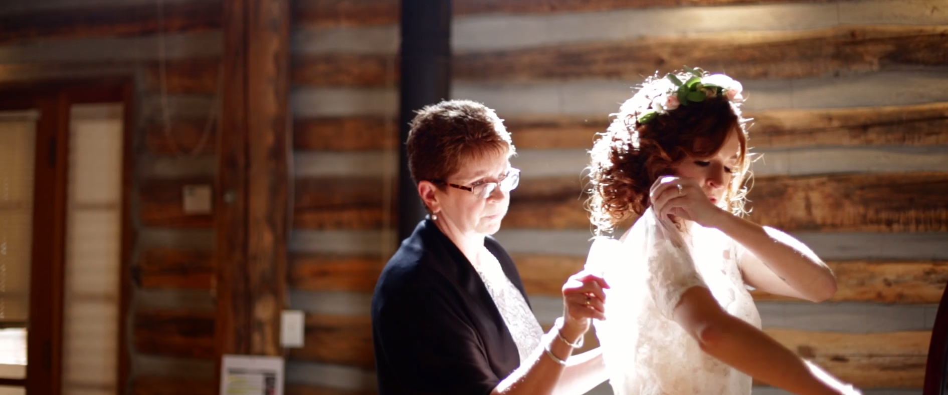 The light was so beautiful while Danielle put her dress on.