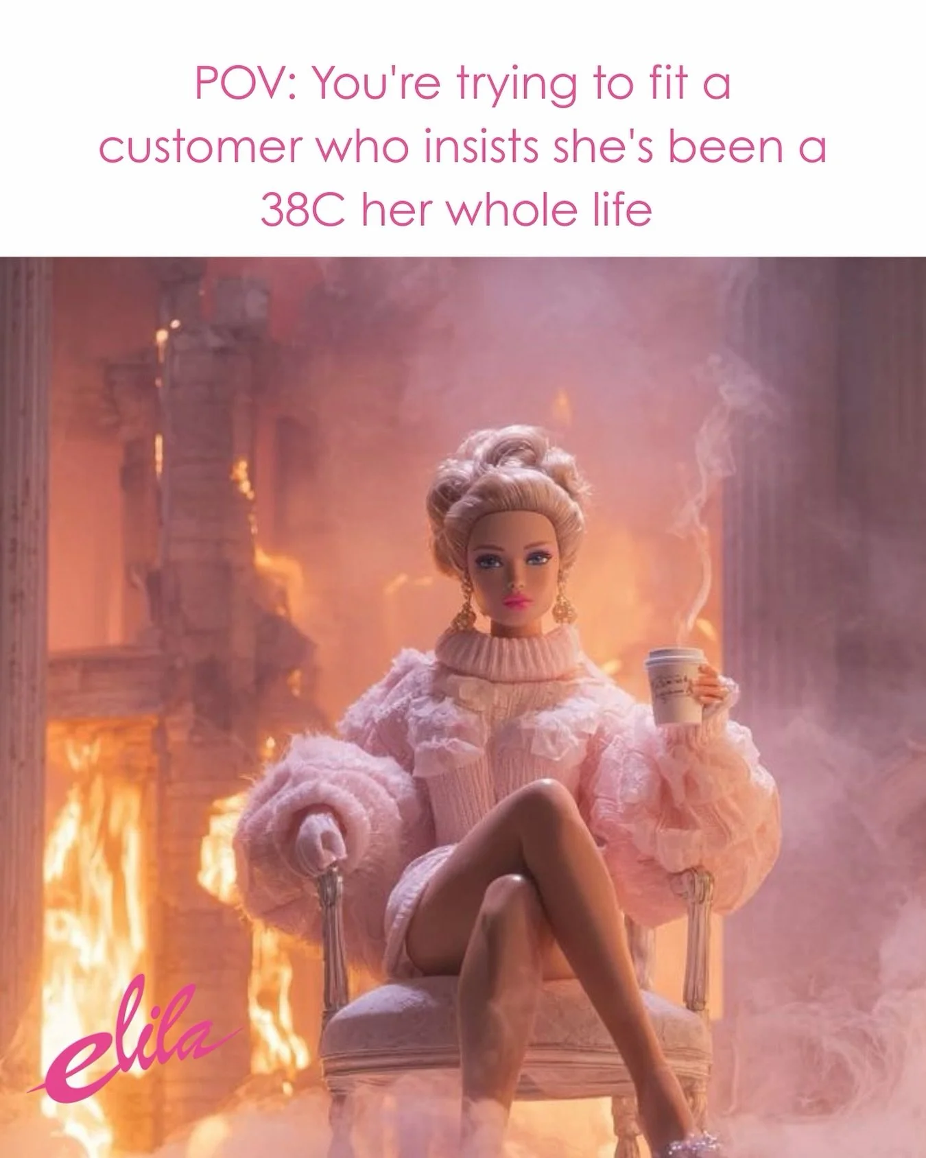 POV: You&rsquo;re trying to fit a customer who insists she&rsquo;s been a 38C her whole life 😶

#elila #brahumor #funny #brafitter #fyp