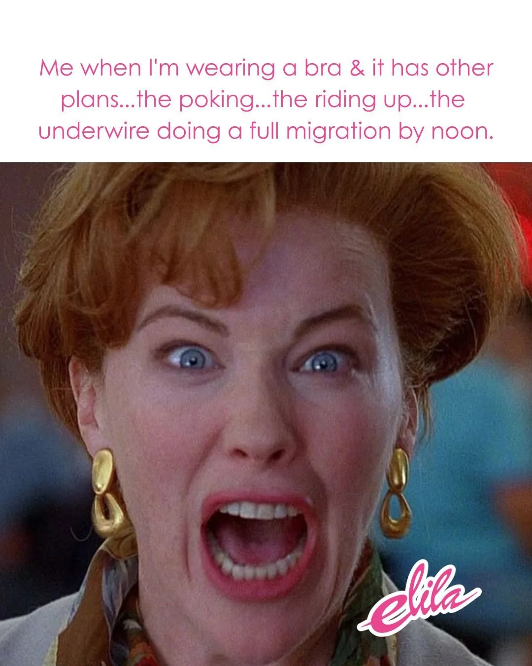 Me when I'm wearing a bra and it has other plans...⁠
⁠
The poking. The riding up. The underwire doing a full migration by noon.⁠
⁠
A bra that fits doesn't move. It doesn't shift, stab, or surprise you. If yours has a personality, it's time for a new 