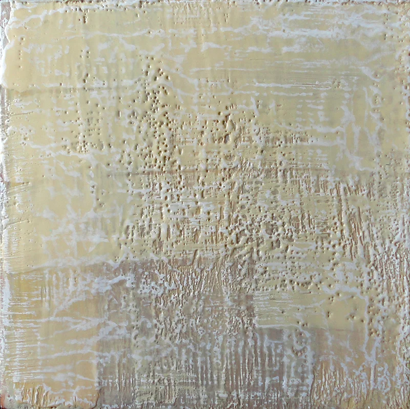 Unencumbered beeswax (encaustic), oil pastel on board