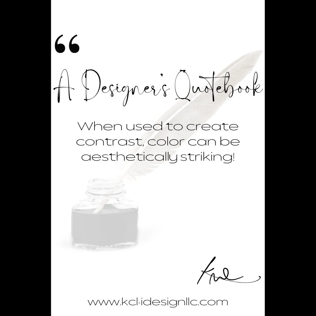 A Designer's Quotebook: When used to create contrast, color can be aesthetically striking! XK 
.
.
.
.
.
.
.
#color
#contrast
#designer
#interiordesigner
#interiordesigninspo