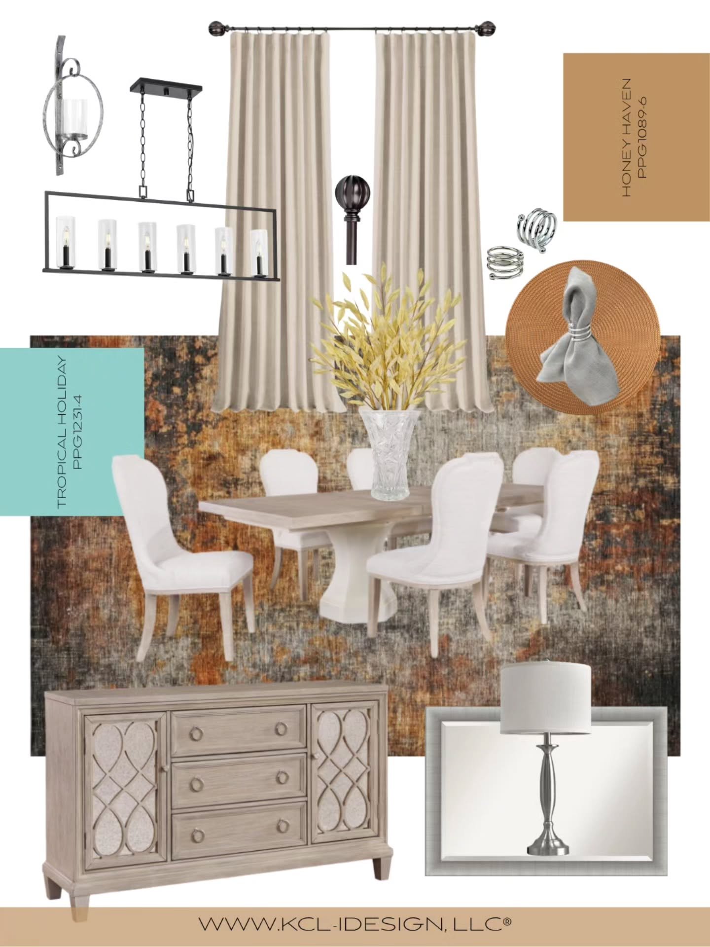 It is not just about seeing a styled mood board &mdash;it's a dining room that became a reality for my client. The combination of design and style feels as good as they look.

Imagine the soft variations of neutrals that set the tone for the perfect 