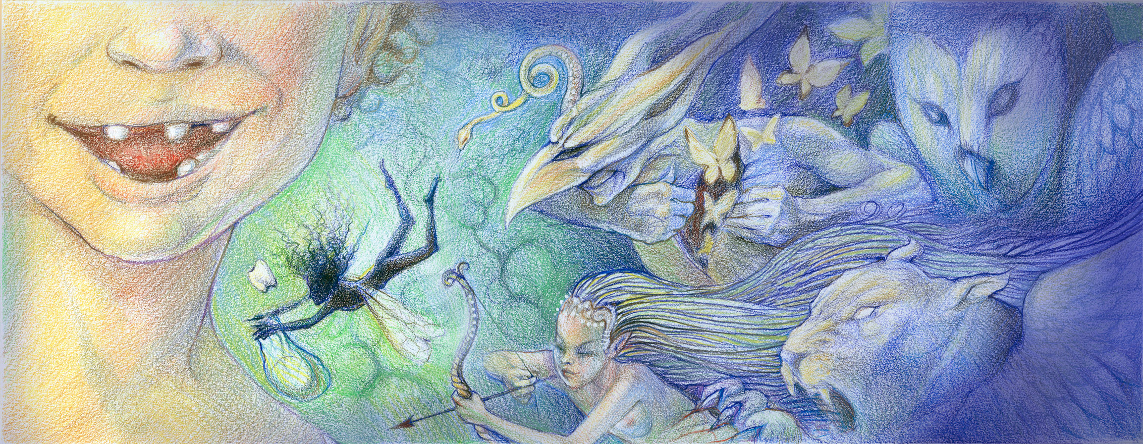 The Fallen Tooth: colored pencil