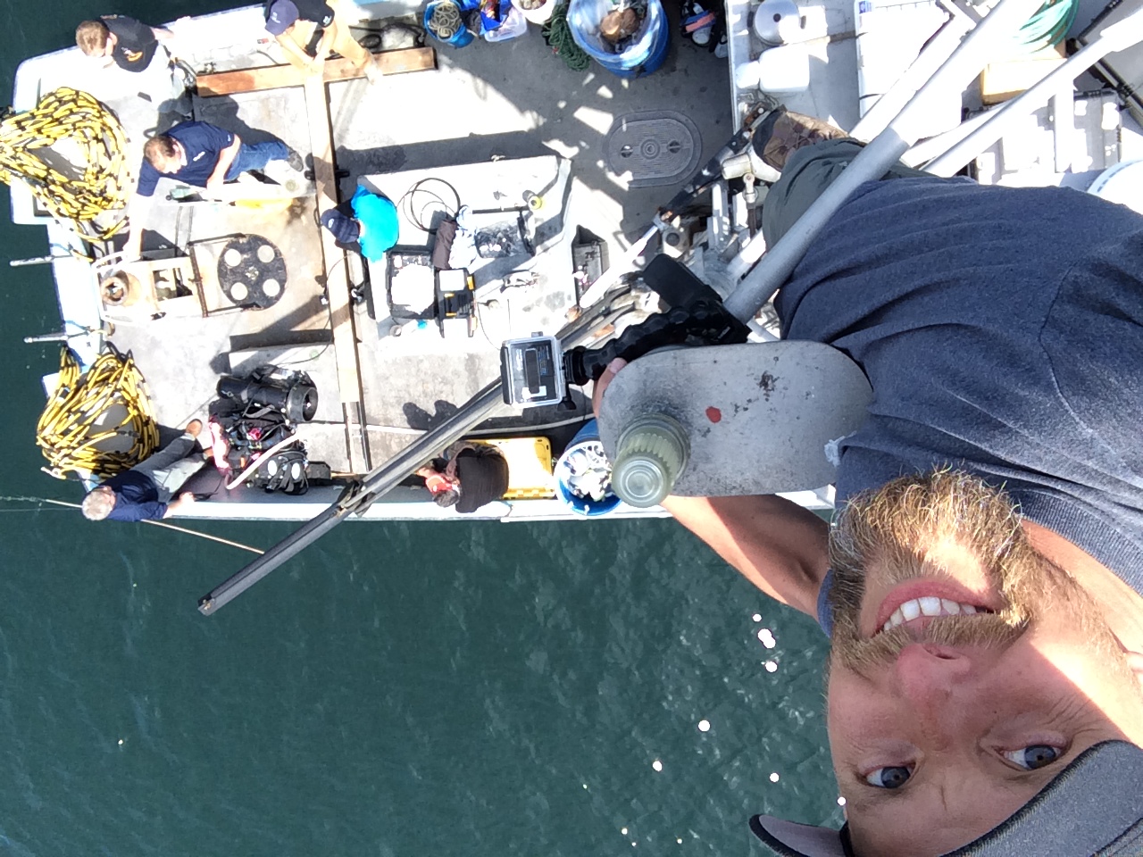On board a Research Vessel shooting the recovery of 222 year old anchor in the Puget Sound, WA.