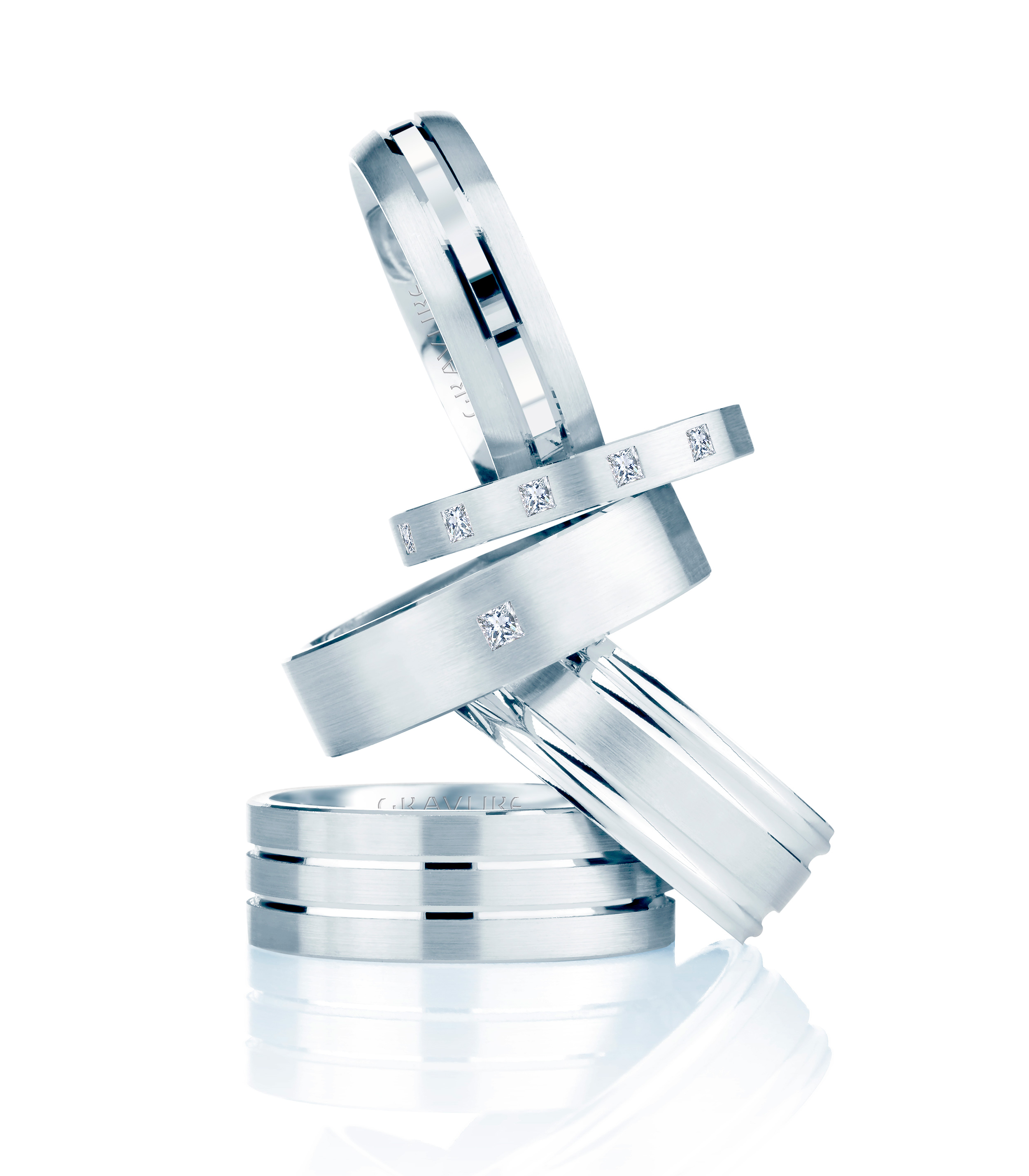 Modern wedding bands for him