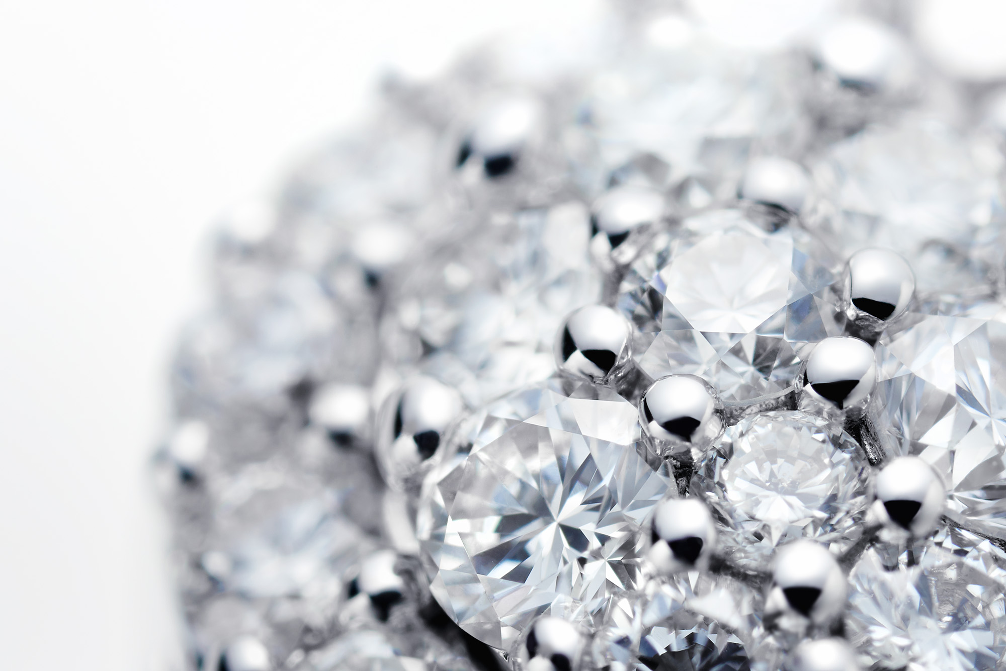 Extreme Close-up of Pavé Diamonds