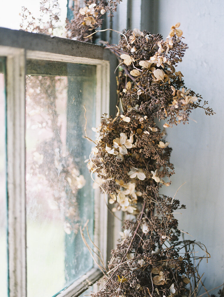 Dried Floral Installation on Window