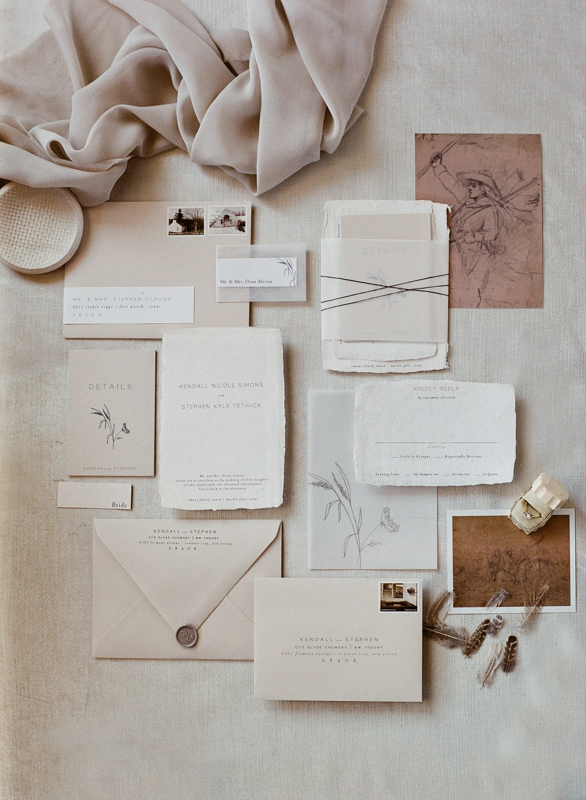 Texas Wedding Invitations, Styled by BW Theory