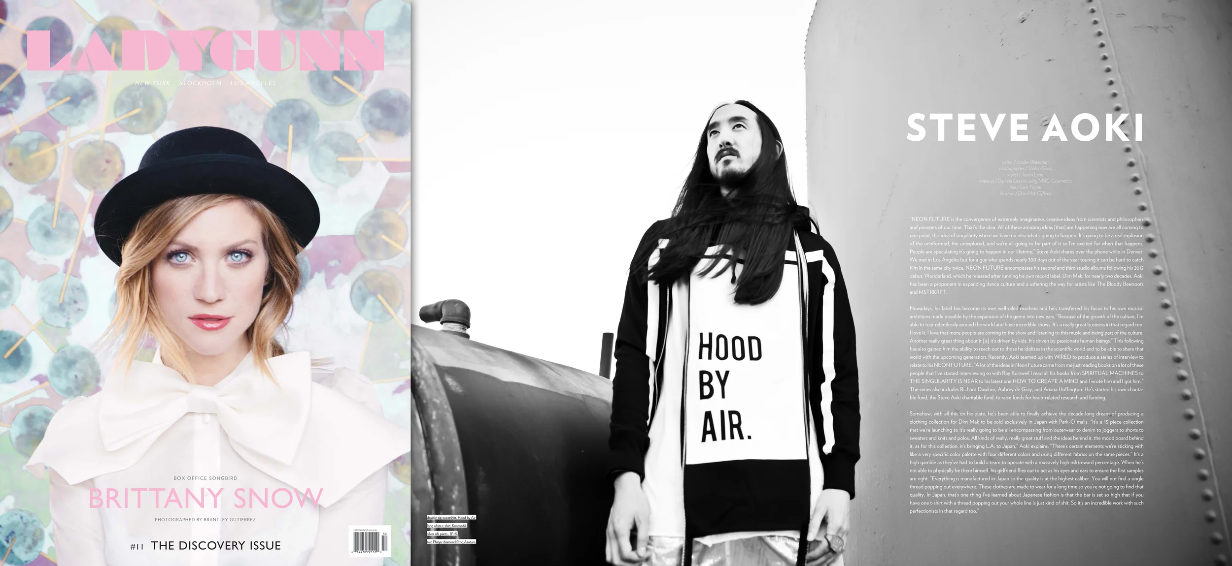 Steve Aoki featured in 'LadyGunn' Magazine #11