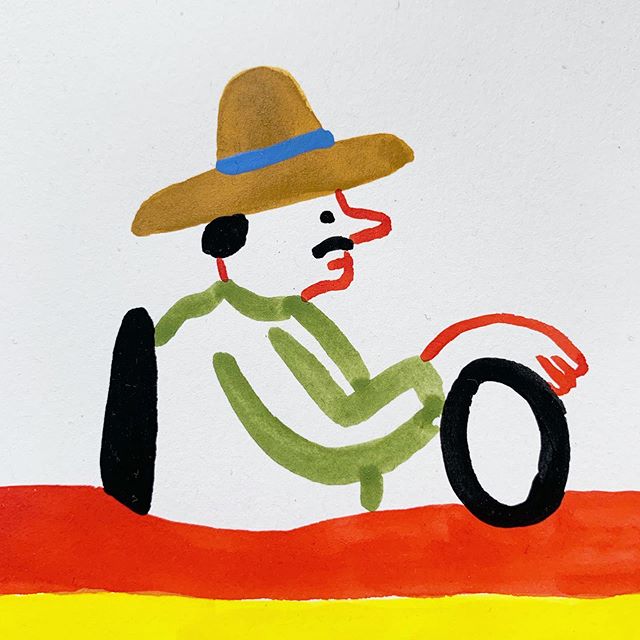 I still need to learn how to drive a real car... meanwhile i know how to ride my pencil 😚
.
.
.
#illustration #gouache #babycanidriveyourcar #moustacheguy #rainbowpencil #rainbowpower #wip