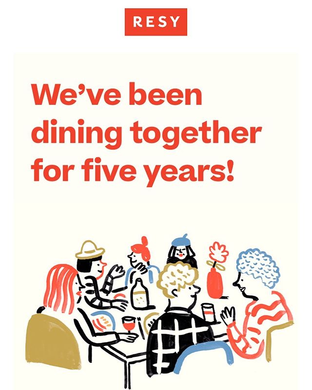 New illustration for the 5 years anniversary of @resy 🍴🥘🍗🍝🎂
.
.
.
.
#resy #5years #anniversary #letscelebrate #illustration #yum #foodies #restaurant