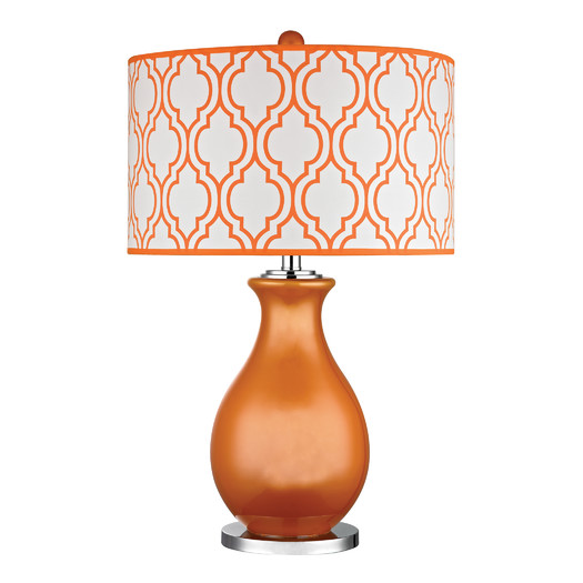 Tangerine Orange Glass Table Lamp