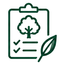 Icon and button for the certified arborist report service on the bay area arborist cooperative website.