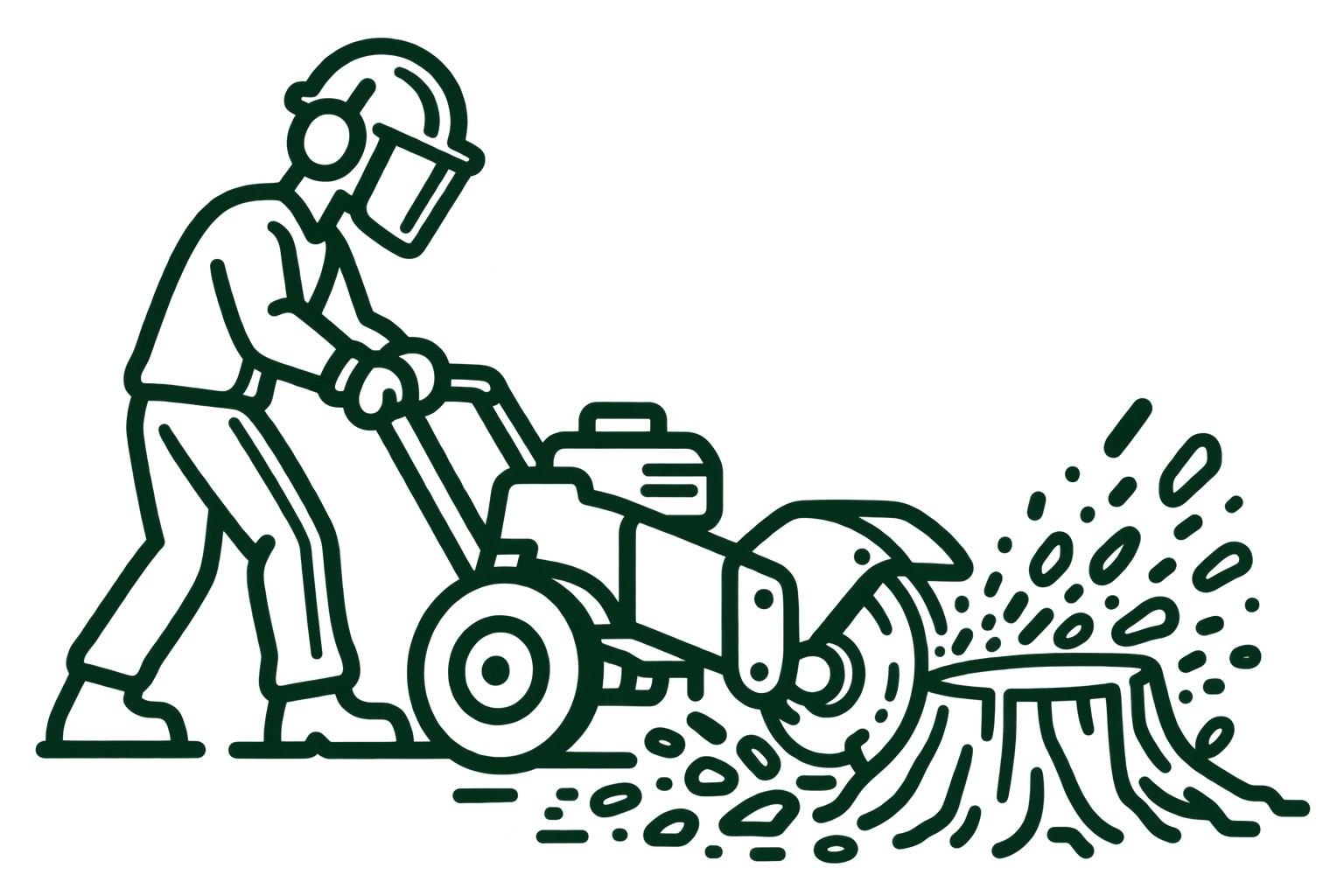 Icon and button for the stump grinding service on the bay area arborist cooperative website.