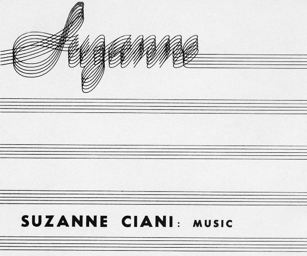 For the main title, I was inspired by one of Suzanne’s early logos. I wanted to use a multi-line font to allude to sheet music, sound waves, as well as wires and patch cables.
