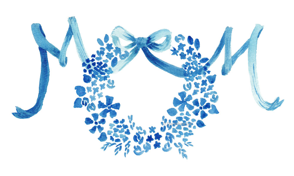 "Mom" — Mother's Day lettering for moms who appreciate colors other than pink and purple.