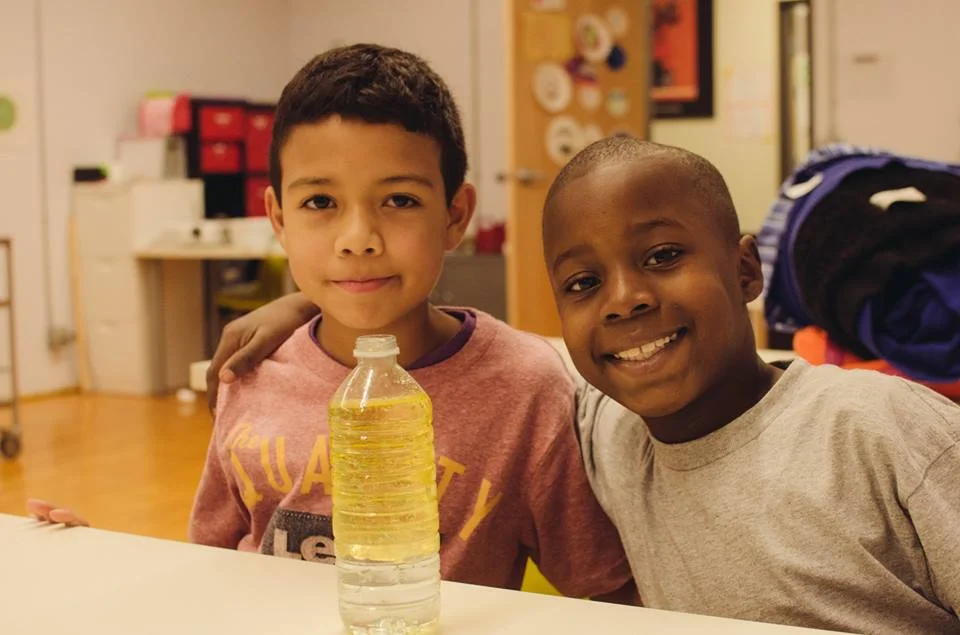 Jesus and J'Sean with their finished lava lamp.