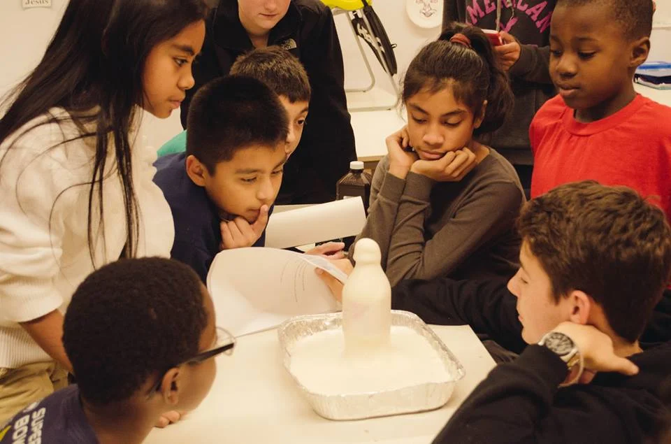 By combining, hydrogen peroxide, dish soap, food coloring, and yeast they created a chemical reaction otherwise known as "Elephant Toothpaste."
