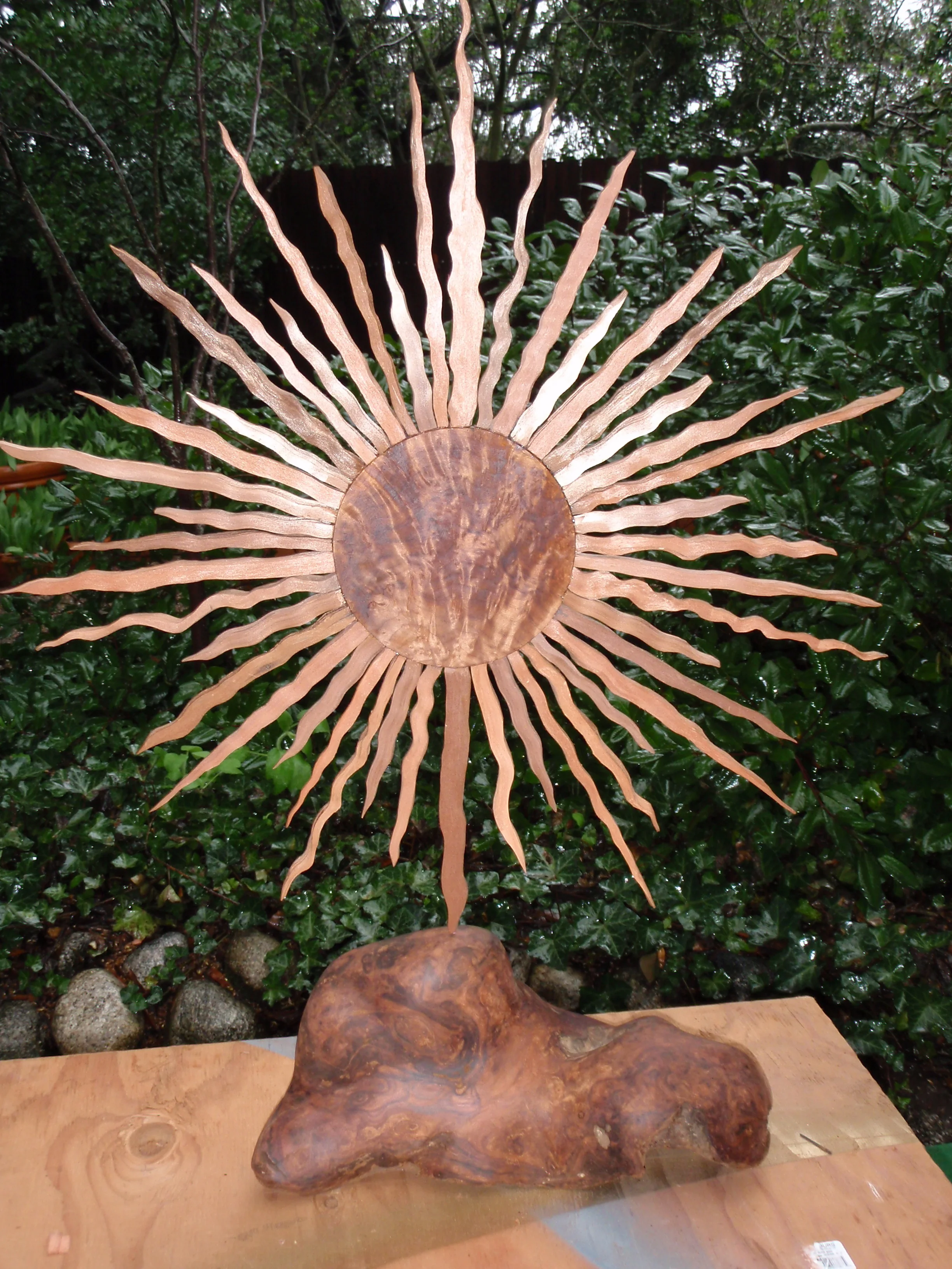 Sunburst on Burlwood Base